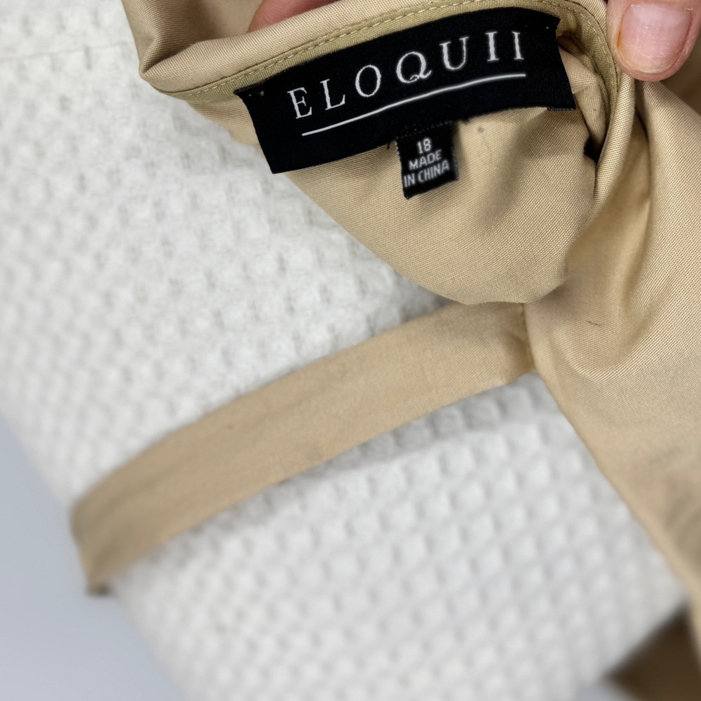Eloquii Tan Button-Front Mini Dress - Picture 6 of 7